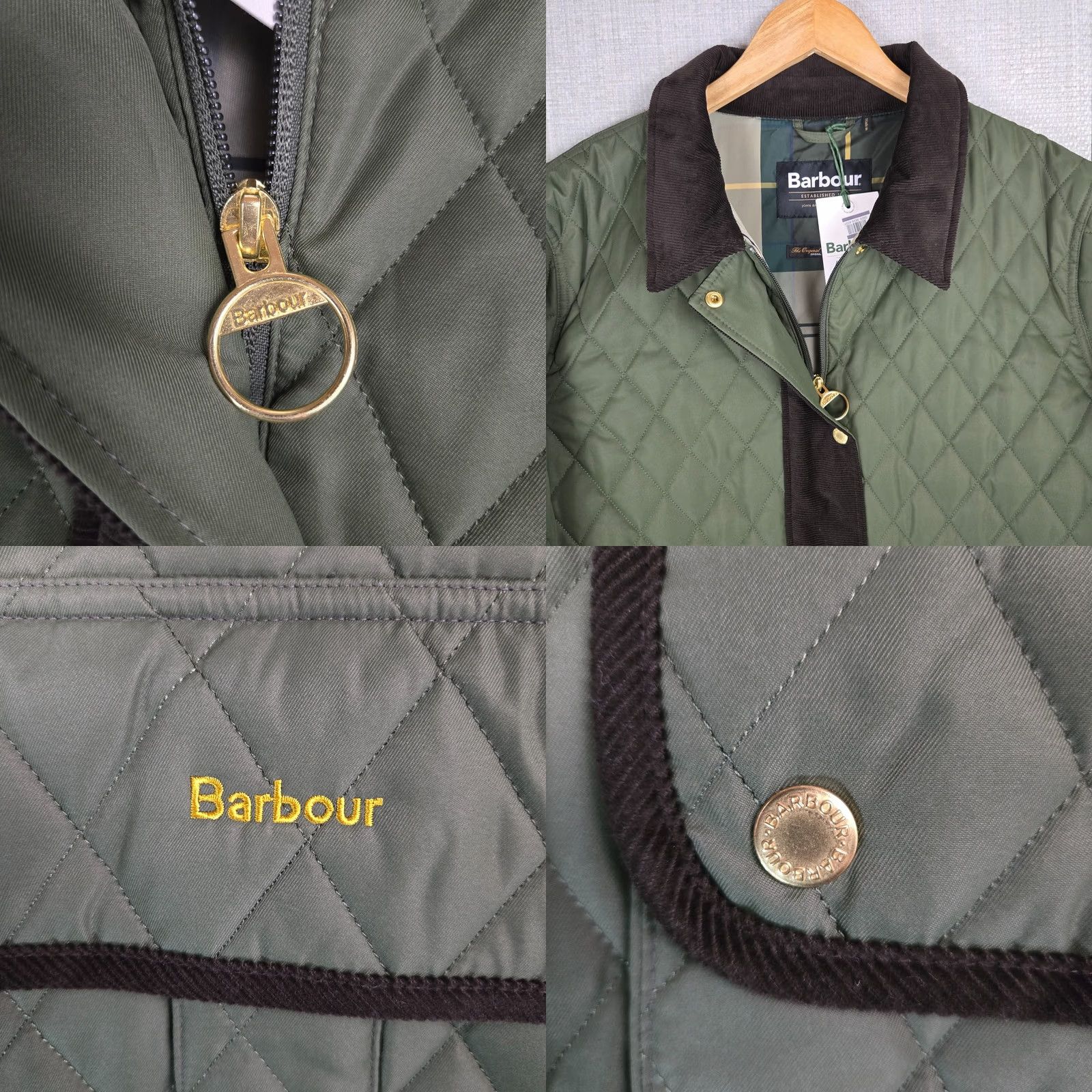 Barbour Barbour Jacket Coat 3X Full Zip Insulated Quilted Corduroy Olive Drab Green Women’s 3XL Long Sleeve Size XXL / US 16-18 / IT 52-54 - 9 Thumbnail