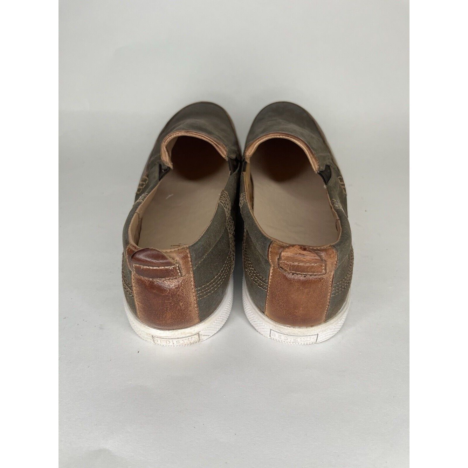 Bed Stu Bed Stu Green Canvas Brown Leather Casual Loafers Shoes Men Size US 13 / EU 46 - 4 Thumbnail