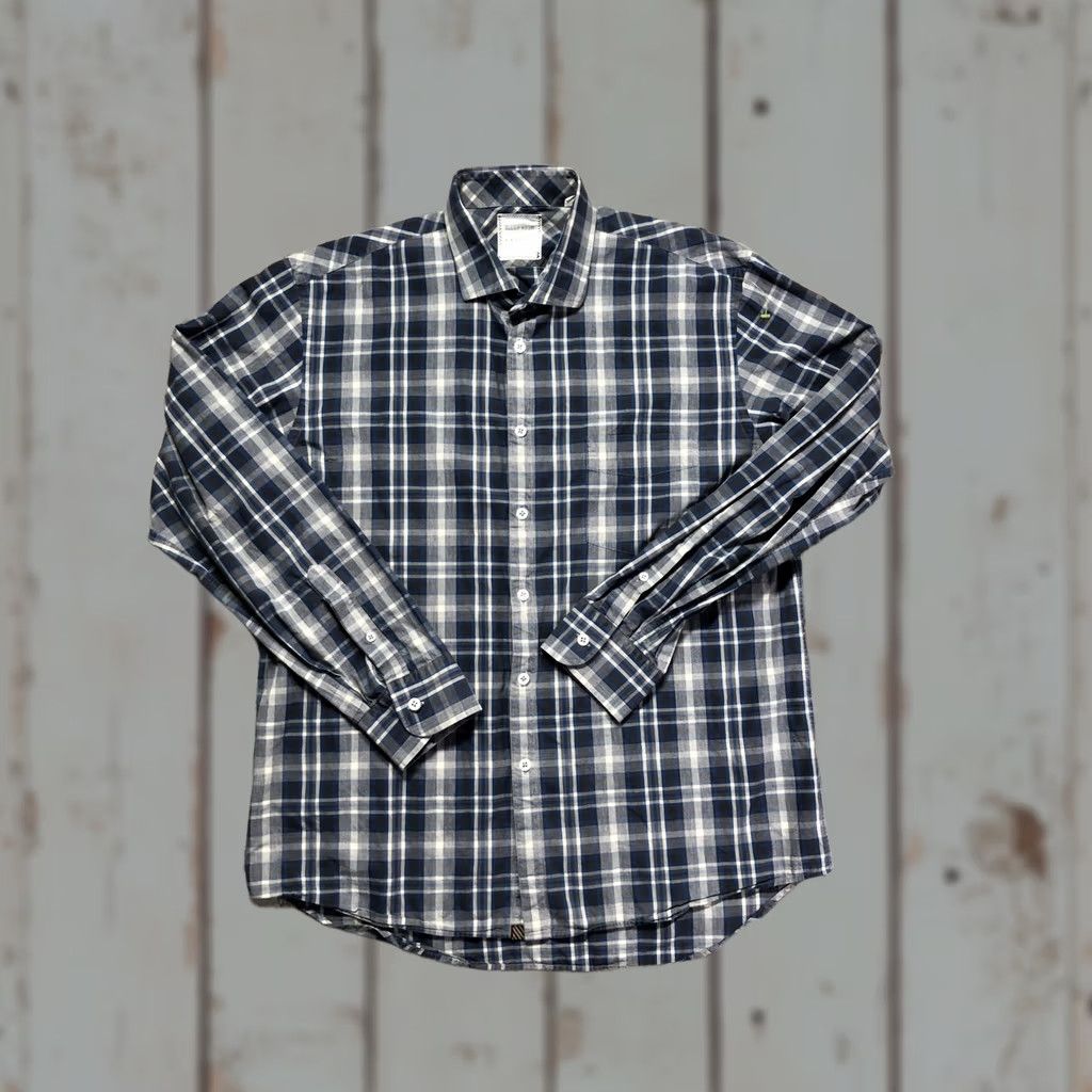 Billy Reid Billy Reid Mens Large Blue Plaid Shirt Long Sleeve Button-Up Casual Regular Fit Cotton Size US L / EU 52-54 / 3 - 1 Thumbnail