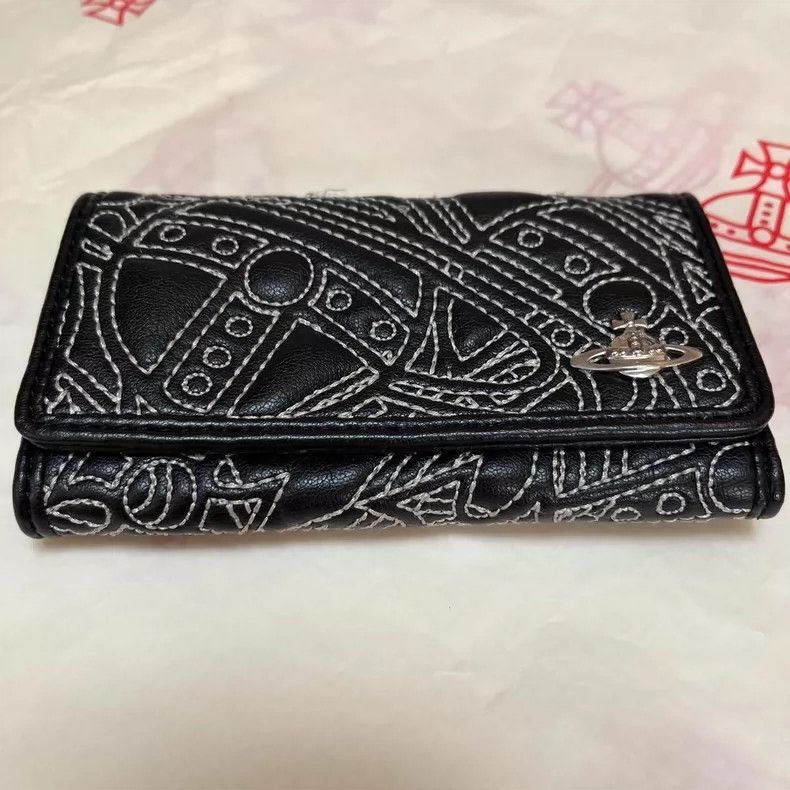 Vivienne Westwood Vivienne Westwood Black leather sewn Saturn key bag Size ONE SIZE - 8 Thumbnail
