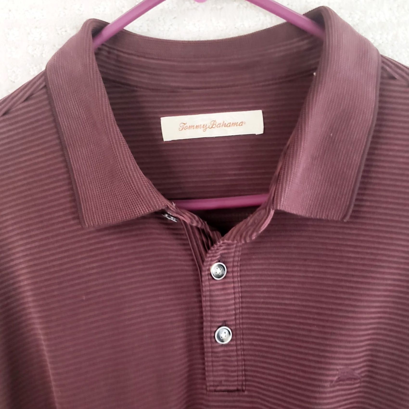 Tommy Bahama Tommy Bahama Mens 2XL Burgundy Modal Poly Supima Long Sleeve Polo Shirt Logo Size US XXL / EU 58 / 5 - 4 Thumbnail