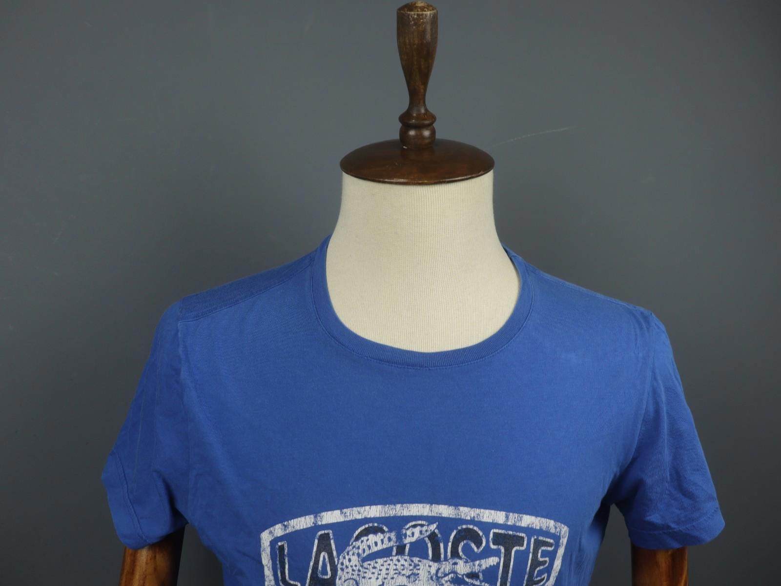 Lacoste Lacoste Blue Graphic Logo Cotton Crew Neck T-Shirt Size 4 Size US M / EU 48-50 / 2 - 2 Thumbnail