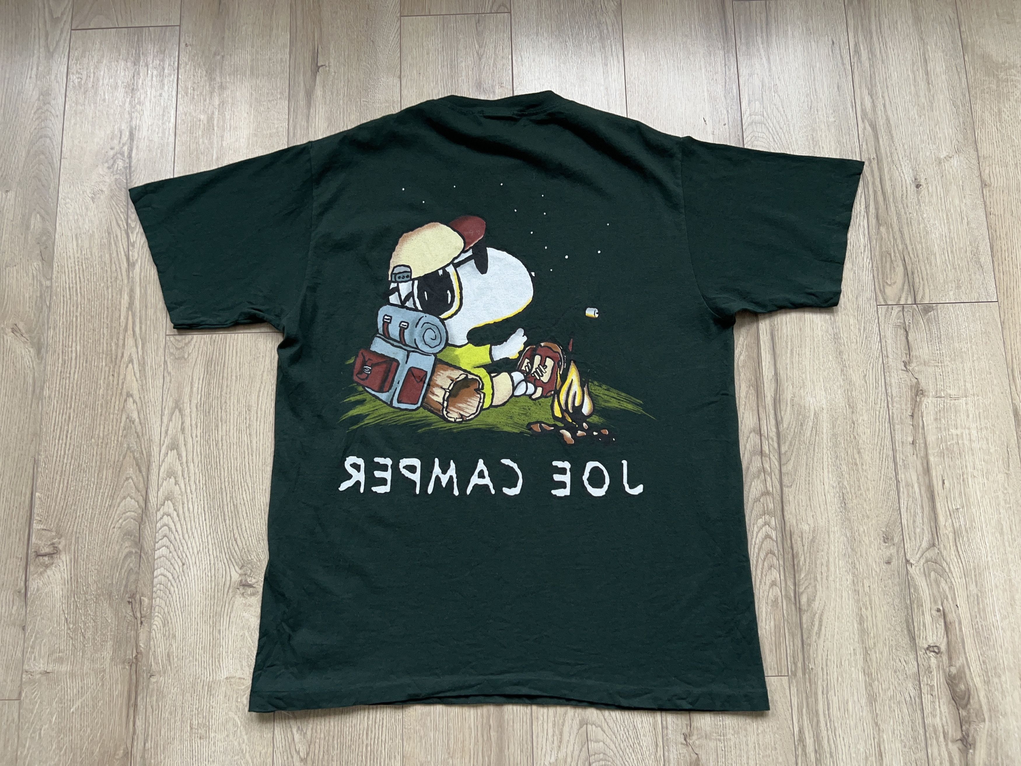 Cartoon Network × Peanuts × Vintage Snoopy Joe Camper Peanuts Comics Green T Shirt Tee XL Size US XL / EU 56 / 4 - 10 Thumbnail