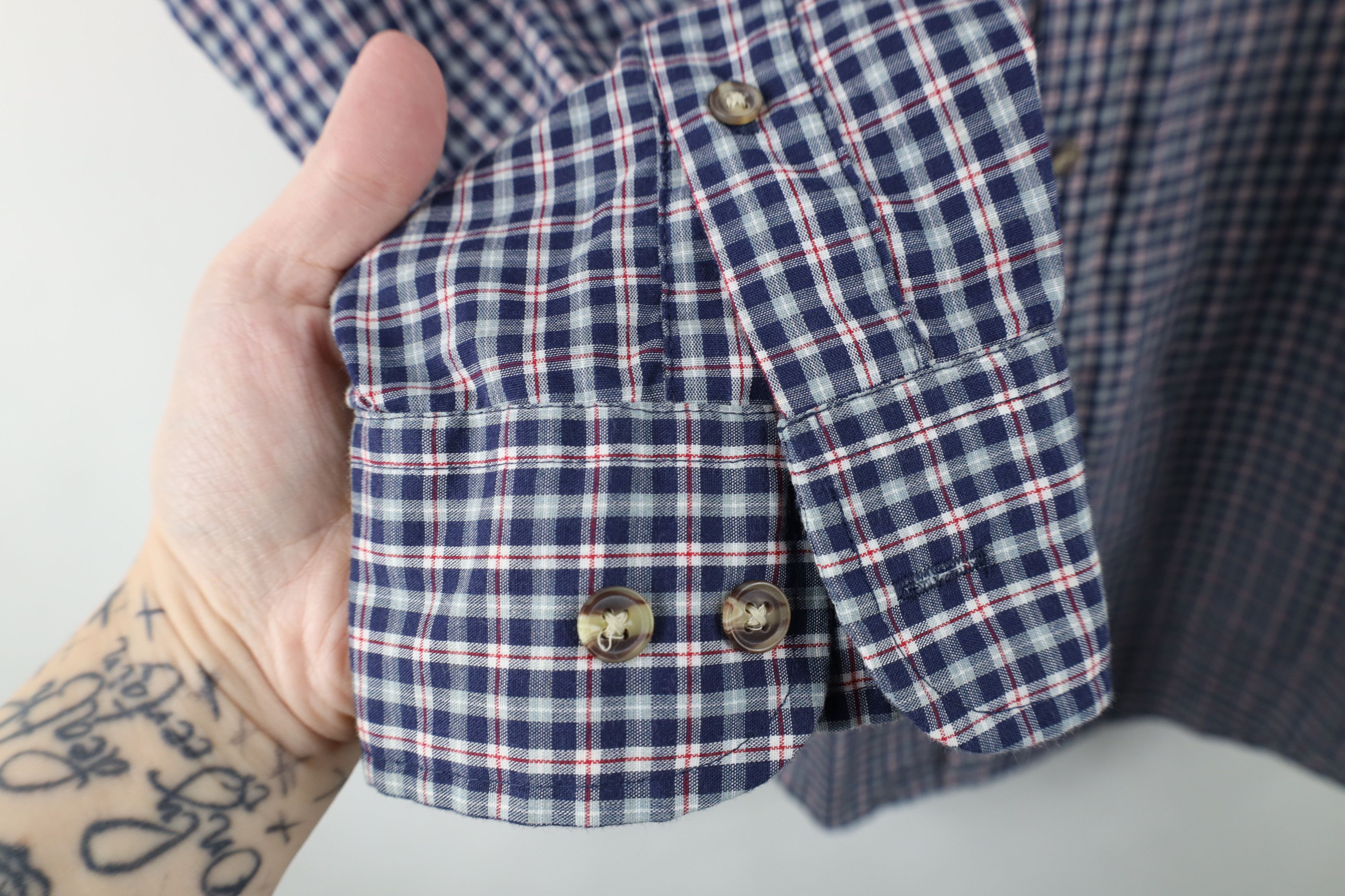 Vintage Vintage 90s Streetwear Collared Button Shirt Blue Plaid Size US M / EU 48-50 / 2 - 5 Thumbnail