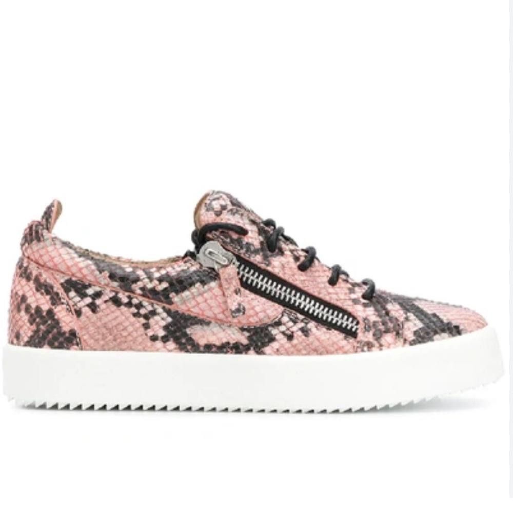 Giuseppe Zanotti Giuseppe Zanotti Leather Sneaker Rose Pink Snake Print EU 38 Size US 7 / IT 37 - 2 Thumbnail