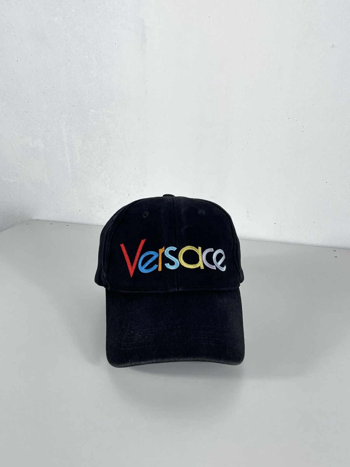 Designer × Versace Black Multicolor Big Logo Versace Cap Hat Size ONE SIZE - 3 Thumbnail