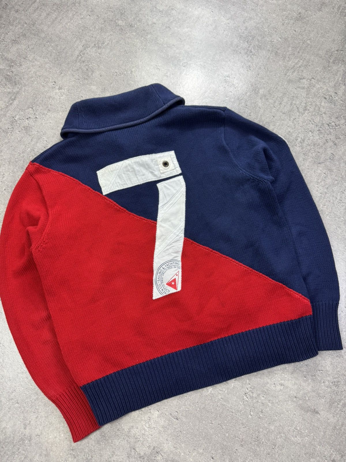 Polo Ralph Lauren KNIT - POLO RALPH LAUREN - Yachting Sweater 90s Cowl Neck Size US XL / EU 56 / 4 - 13 Thumbnail