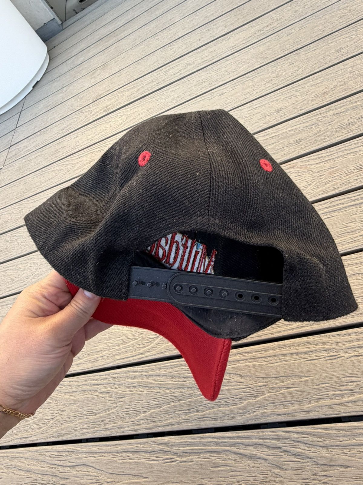 Milfdad Vintage MILFDAD Seinfeld Parody Snapback Hat Black Red Size ONE SIZE - 3 Thumbnail