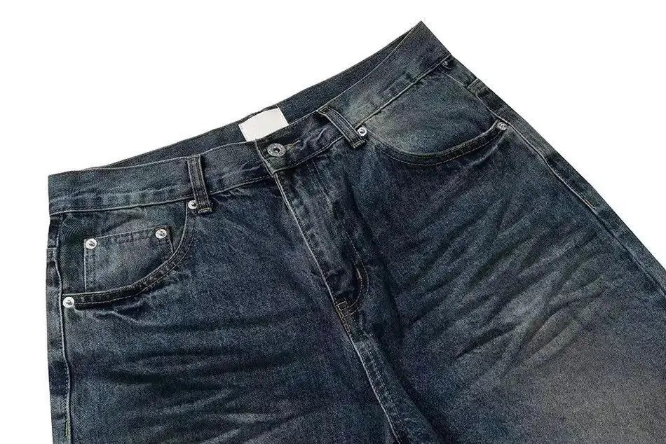 Japanese Brand Distressed Washed Dirty Baggy Straight Loose Jeans Size US 32 / EU 48 - 3 Thumbnail