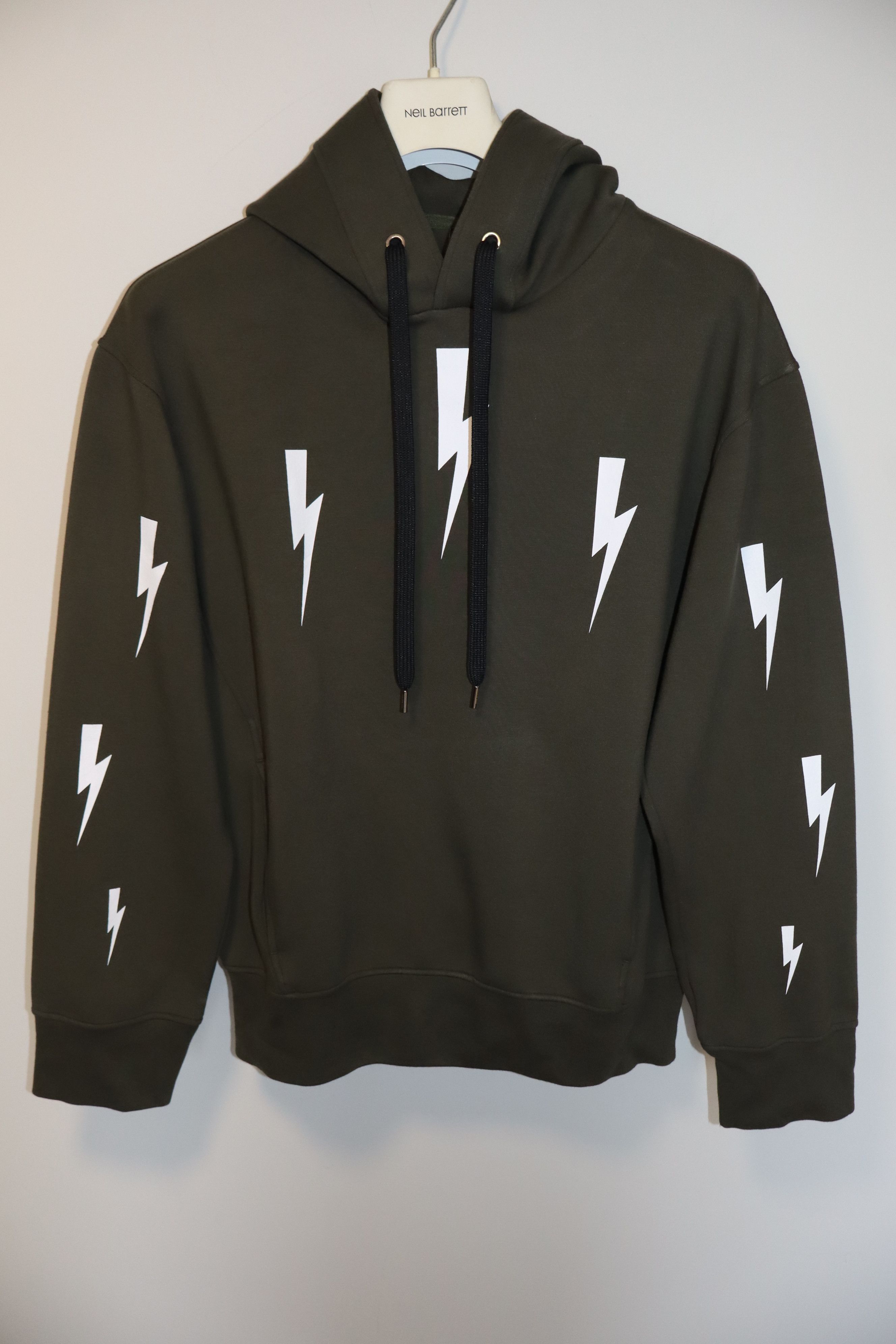 Neil Barrett Bolt print neoprene hoodie * Size M* Size US M / EU 48-50 / 2 - 1 Thumbnail
