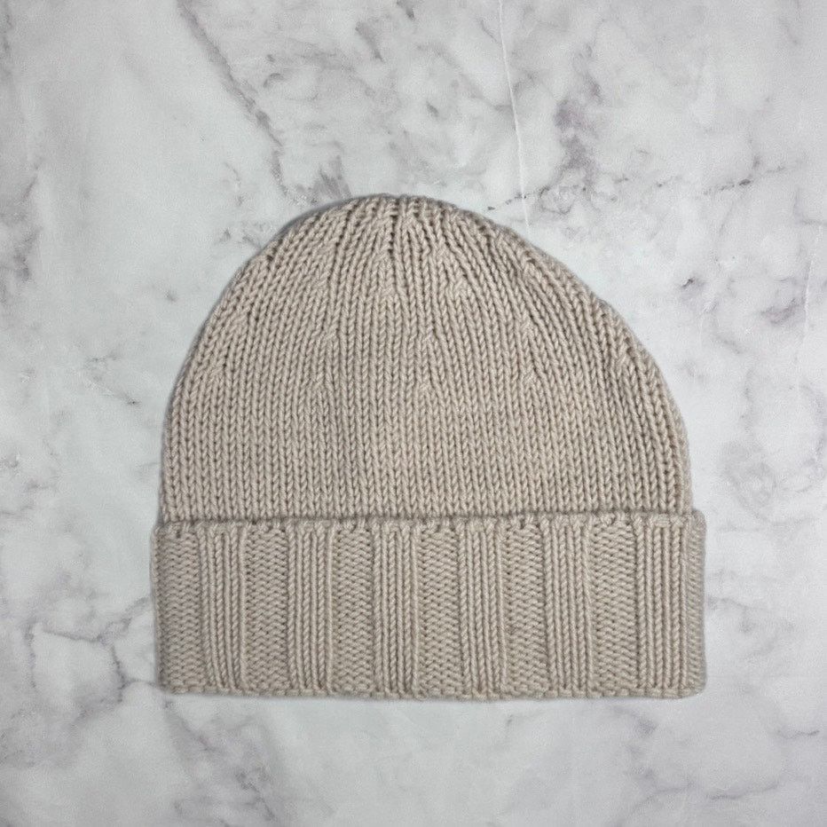HIDDEN Hidden NY Sample 1/1 Prototype Raw White Cashmere Beanie Size ONE SIZE - 3 Thumbnail