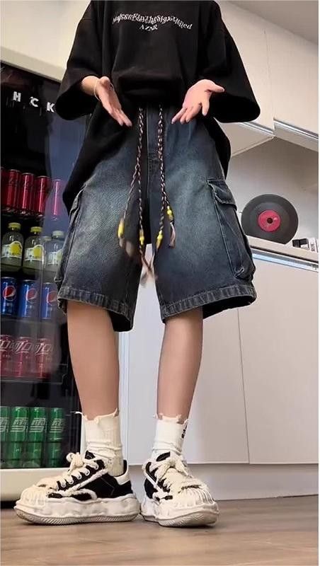 Japanese Brand × Jean Washed loose pocket denim shorts Size US 30 / EU 46 - 4 Thumbnail