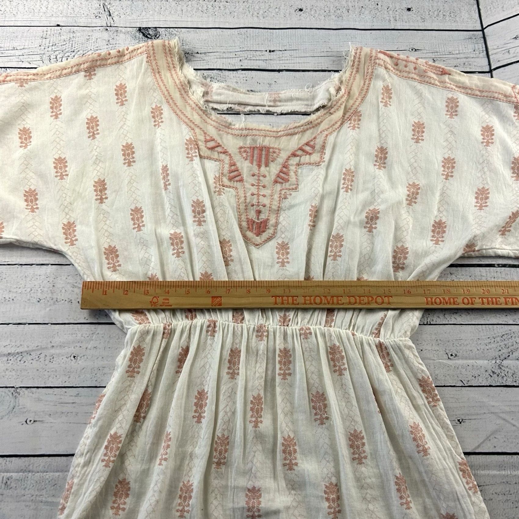 Free People Free People Short Sleeve Open Back Embroidered Shirt Women's S Pink Size S / US 4 / IT 40 - 3 Thumbnail
