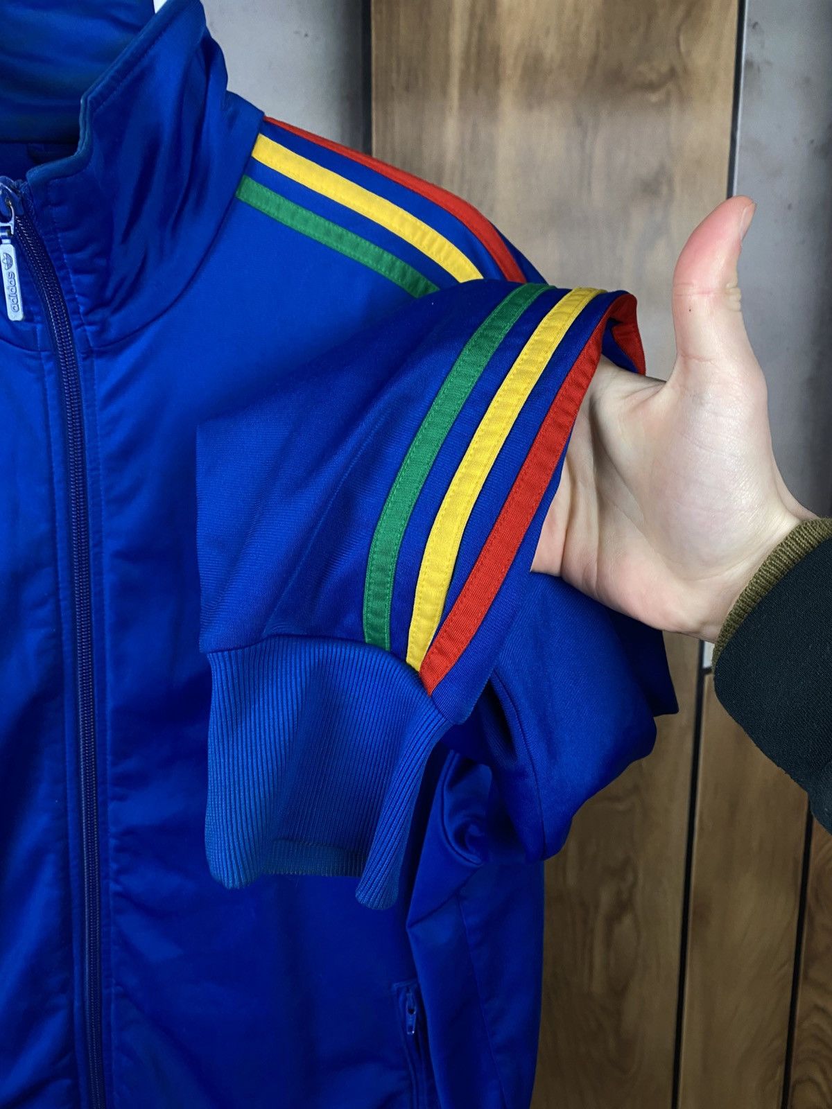 Adidas 🐸Vintage 00s Sweatshirt Zip-Up Olympic Adidas Rasta VTG🐸 Size US M / EU 48-50 / 2 - 8 Thumbnail