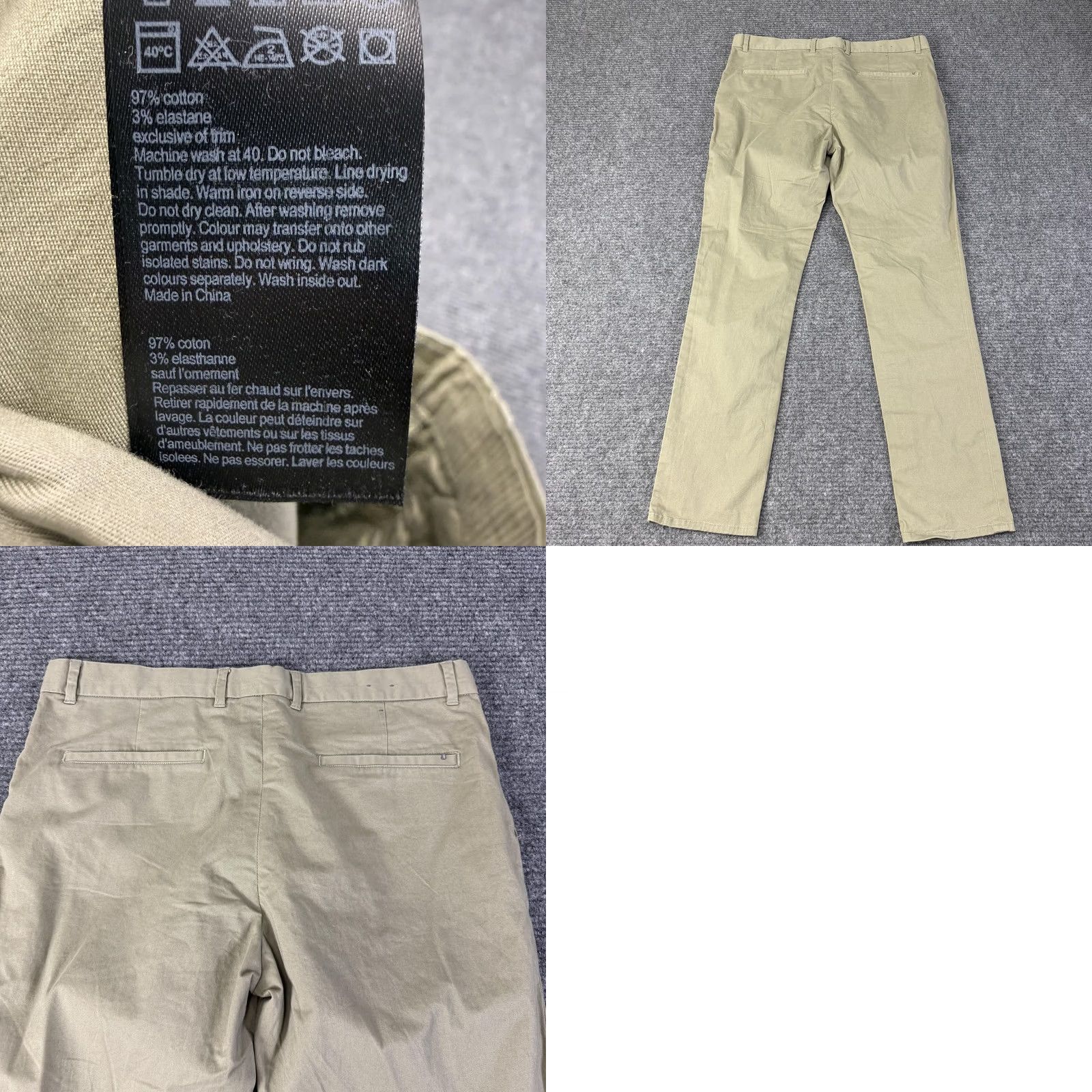 Allsaints AllSaints Mens 36x31 Beige Park Chino Straight Leg Stretch Casual Khaki Pants Size US 36 / EU 52 - 8 Thumbnail