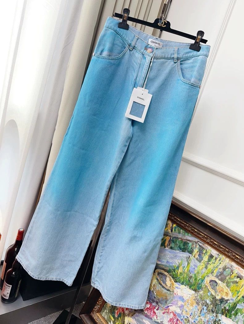 Chanel Chanel 24C Blue Gradient Wide-Leg Jeans- dmc Size US 32 / EU 48 - 1 Thumbnail