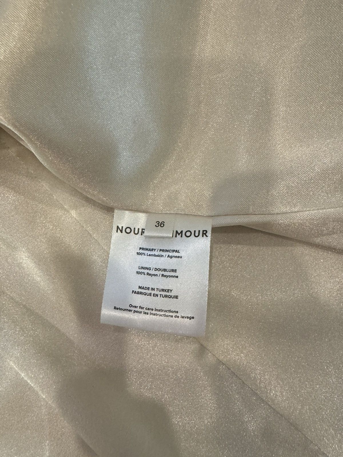 Nour Hammour Noir Hammour Beige leather Jacket Size XS / US 0-2 / IT 36-38 - 3 Thumbnail