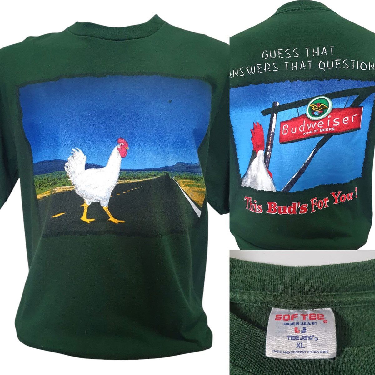 90s Budweiser “Chicken Road” Funny Vintage Tee