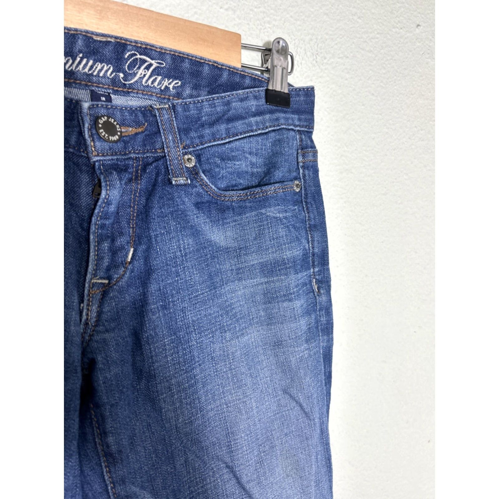 Gap VINTAGE Gap Womens Premium Flare Jeans 1R 28x32 Blue Medium Was Size 25" / US 0 / IT 36 - 5 Thumbnail