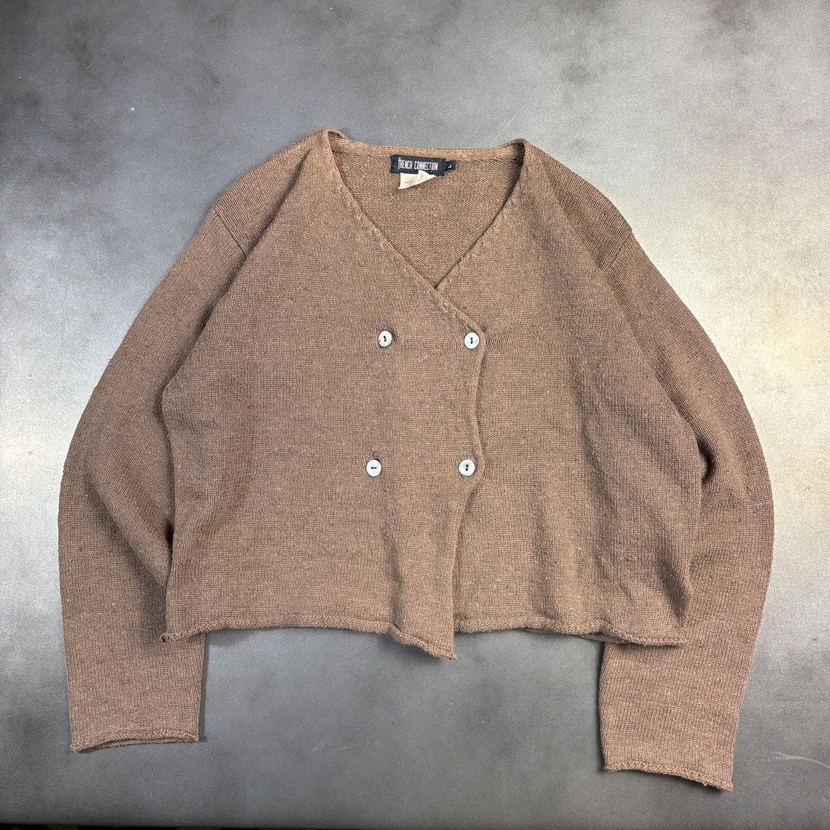 FCUK × French Connection × Vintage 1980s Vintage French Connection Sweater 1970s FCUK Cropped Size M / US 6-8 / IT 42-44 - 23 Thumbnail