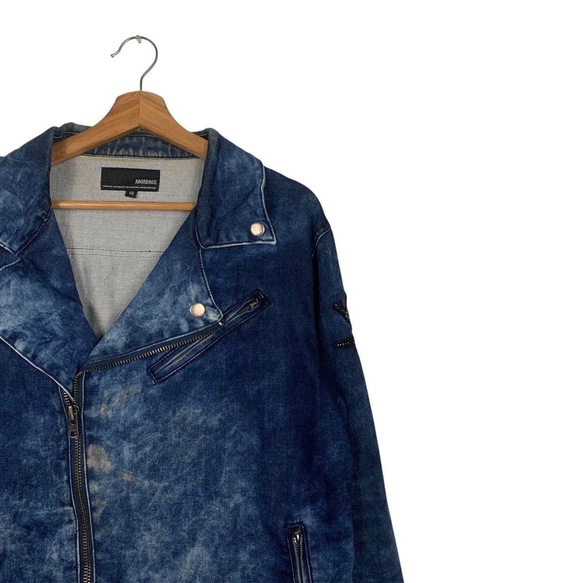 Japanese Brand ABORDAGE Acid Wash Double Collar Jacket #1801-C16 Size US M / EU 48-50 / 2 - 5 Thumbnail