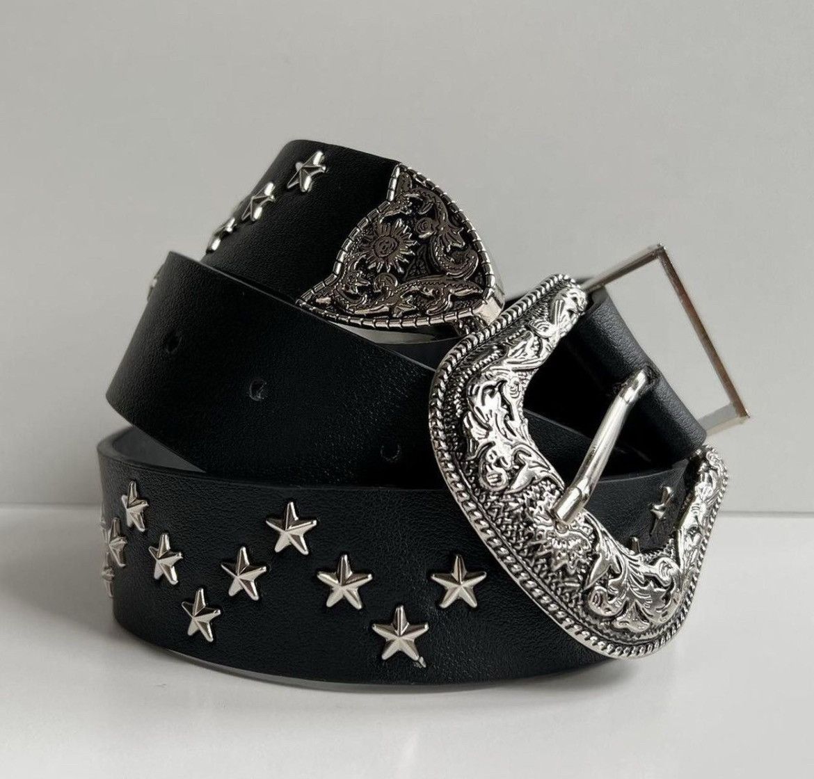Cowboy Equipment × Vintage vintage black american western cowboy boho star studded belt Size ONE SIZE - 7 Thumbnail