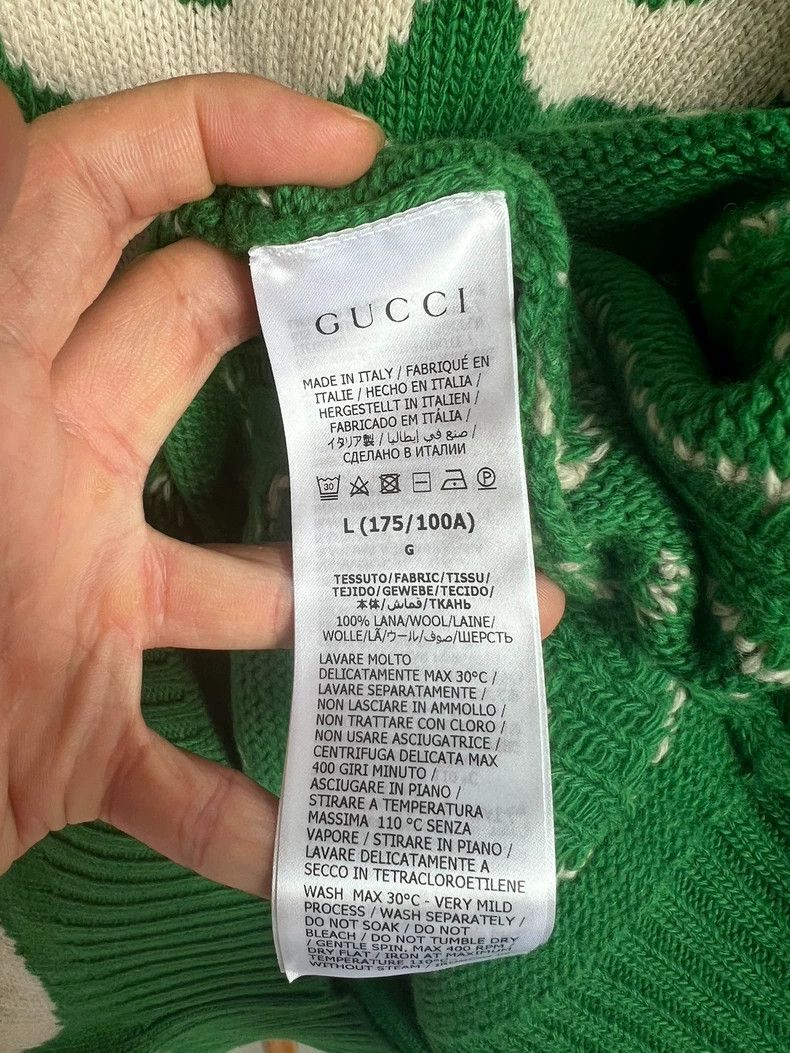 Gucci Gucci Green logo wool sweater Size US L / EU 52-54 / 3 - 4 Thumbnail