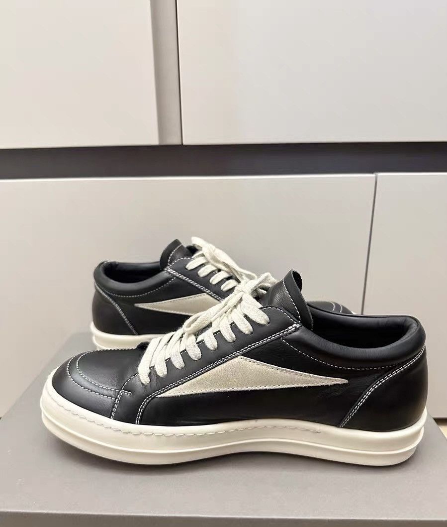 Rick Owens Rick Owens mainline black and white low-top leather shoes Size US 7 / EU 40 - 4 Thumbnail