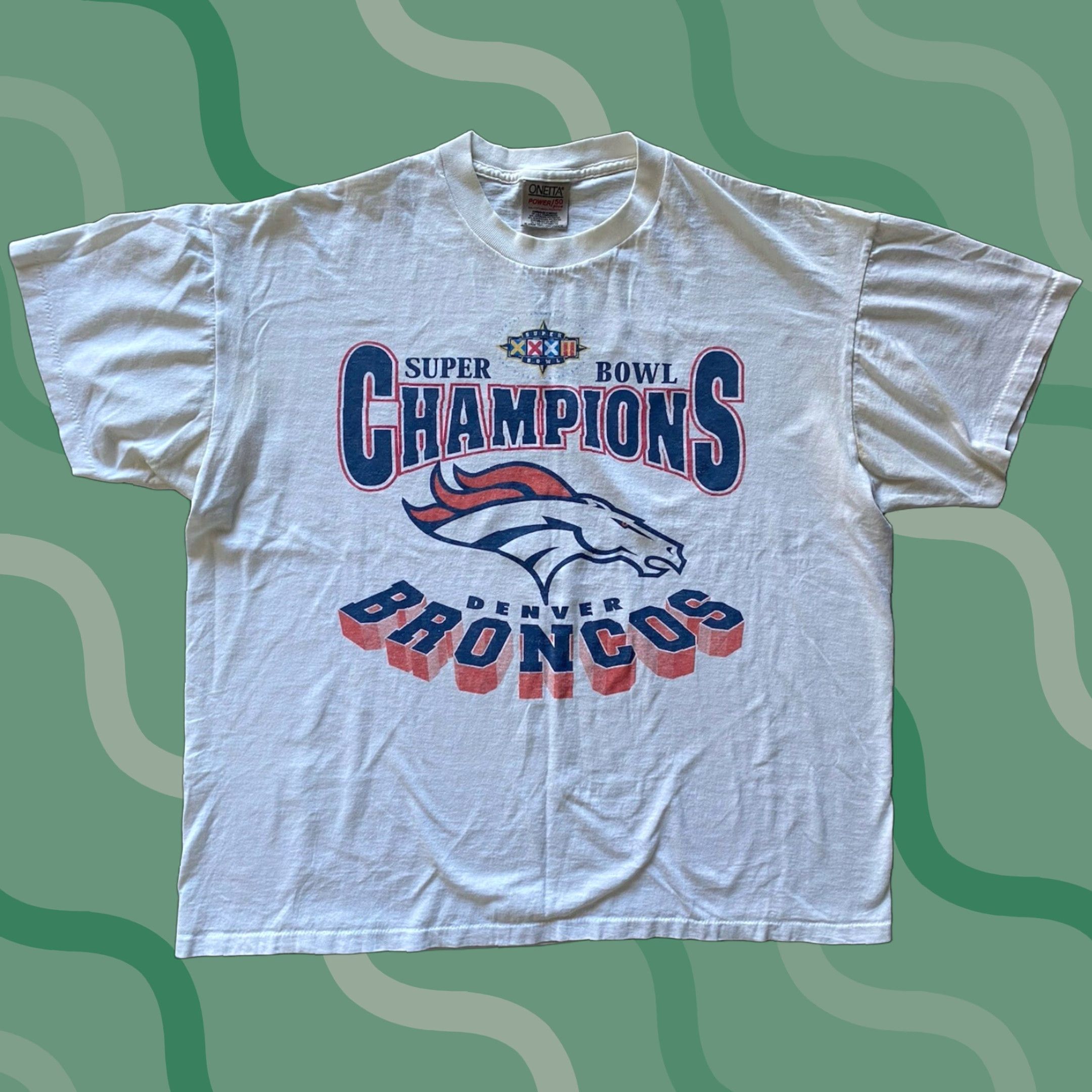 Vintage VINTAGE Oneita Shirt Men XL White Denver Broncos Harley Davidson Mens XL White Oneita Shirt Vintage Weared Size US XL / EU 56 / 4 - 1 Thumbnail