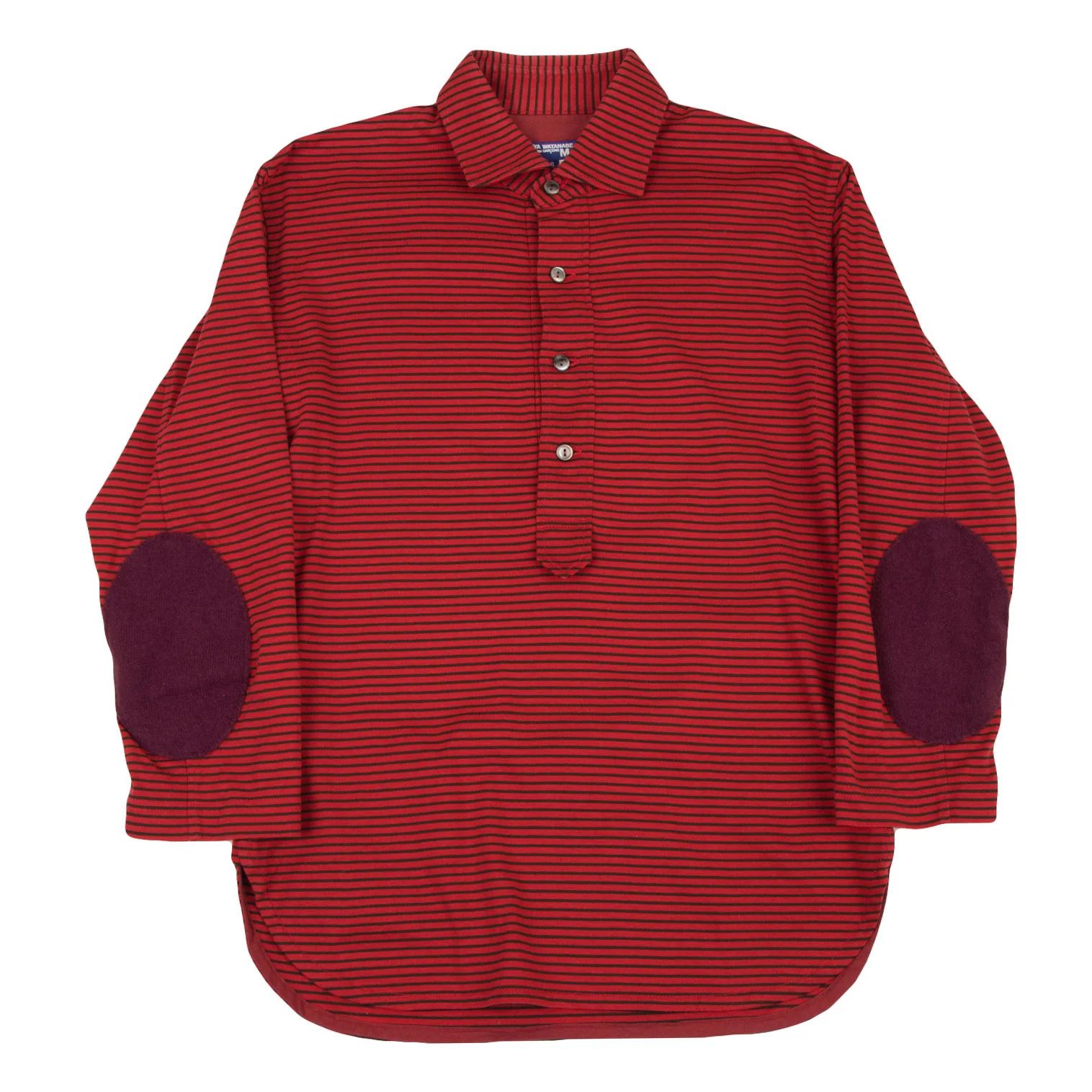 Junya Watanabe Elbow Patch Stripe Polo Shirt in Red and Black, Size S Size US S / EU 44-46 / 1 - 1 Thumbnail
