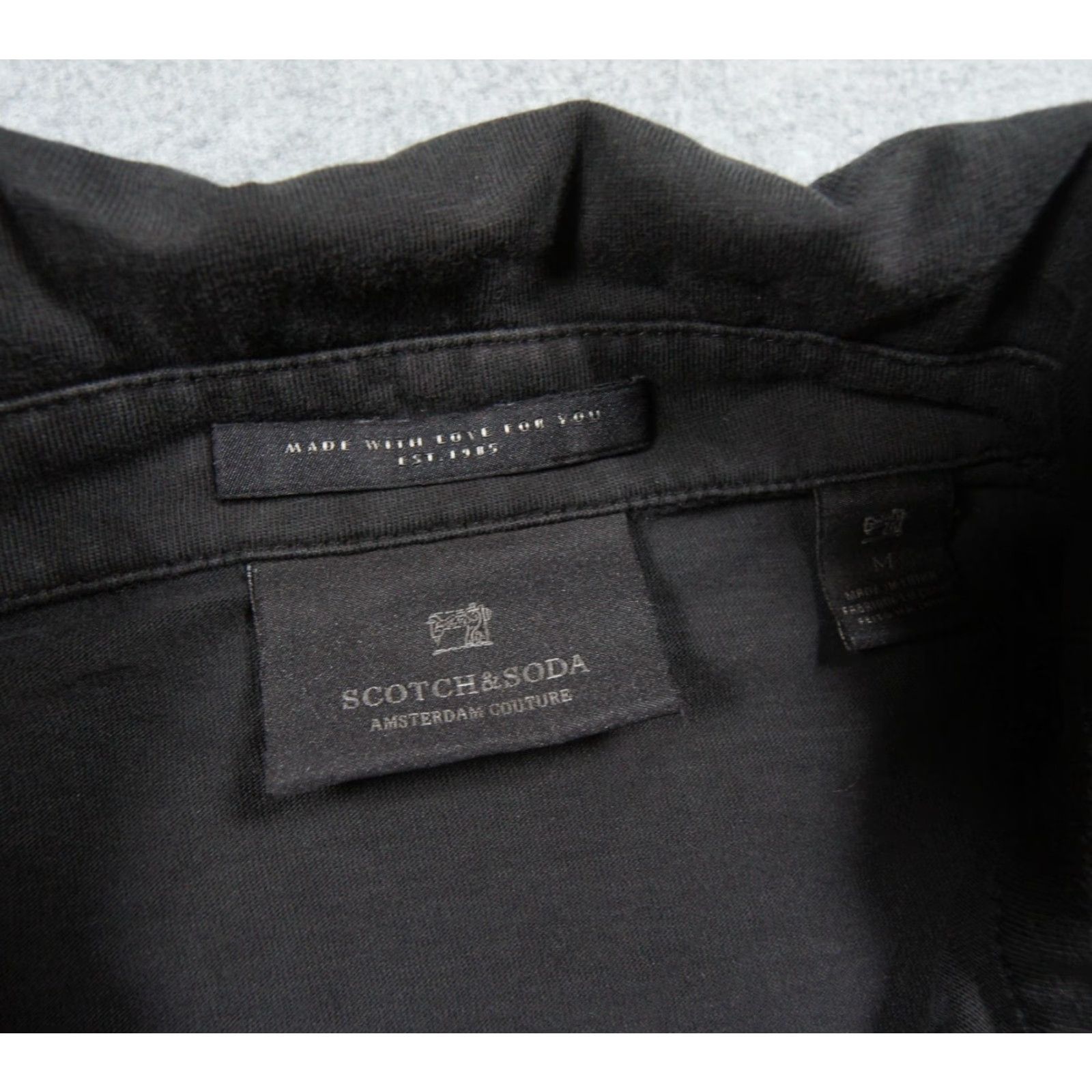 Scotch & Soda Scotch & Soda Shirt Mens Medium Black Polo Short Sleeve Collared Preppy Adult Size US M / EU 48-50 / 2 - 6 Thumbnail