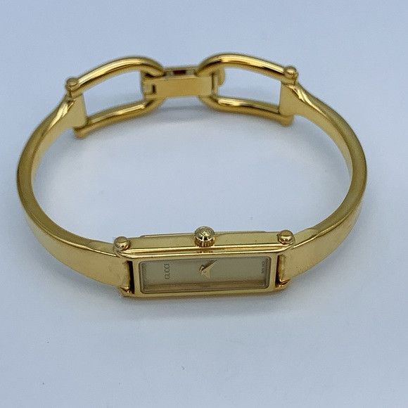 Gucci Vintage GUCCI 1500L Rectangular Gold Plated Quartz Watch Size ONE SIZE - 2 Thumbnail