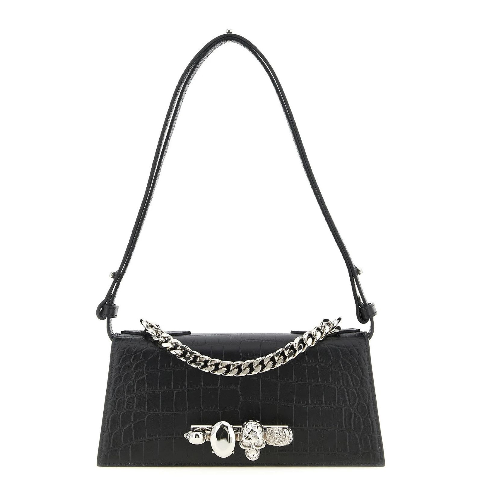 Alexander McQueen MCQUEEN Black Textured Leather Shoulder Bag New & Authentic Size ONE SIZE - 1 Thumbnail