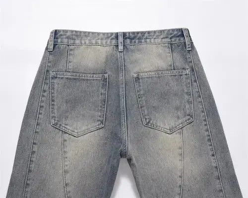 Jean High street trend stitching washed wide-leg jeans Size US 32 / EU 48 - 5 Thumbnail