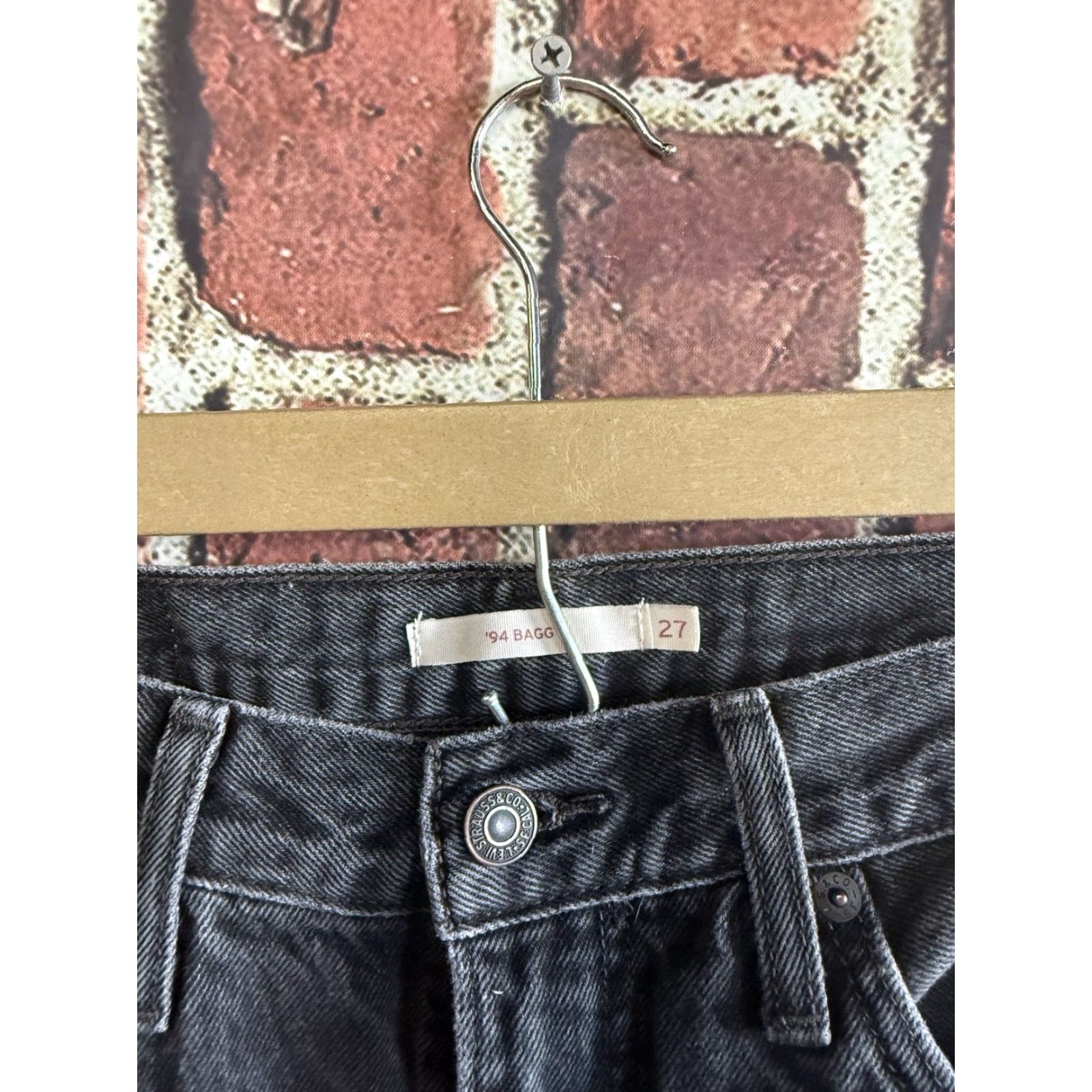 Levi's Levis Womens Black 94 Baggy Denim Jeans Size 27 Adult Womens Regular Straight 27 Jeans Black (Denim)oys? Size 28" / US 6 / IT 42 - 3 Thumbnail