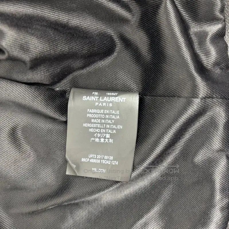 Yves Saint Laurent YSL Women's Black Leather Moto Jacket . Size XS / US 0-2 / IT 36-38 - 4 Thumbnail