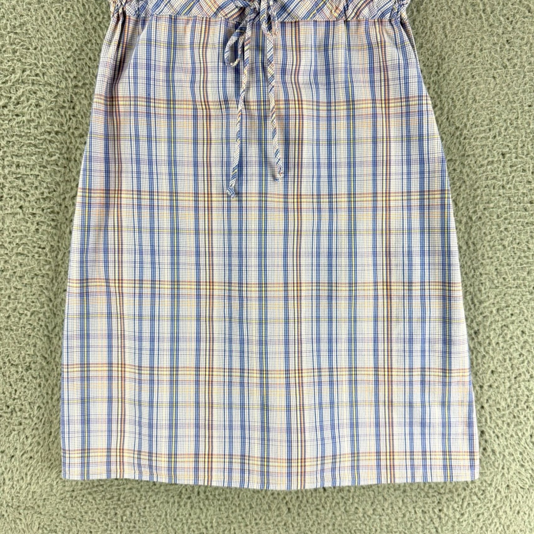 Vintage VINTAGE Tilt Plaid Mini Dress Women M Blue Empire Waist Criss Cross Straps Dress Size M / US 6-8 / IT 42-44 - 3 Thumbnail