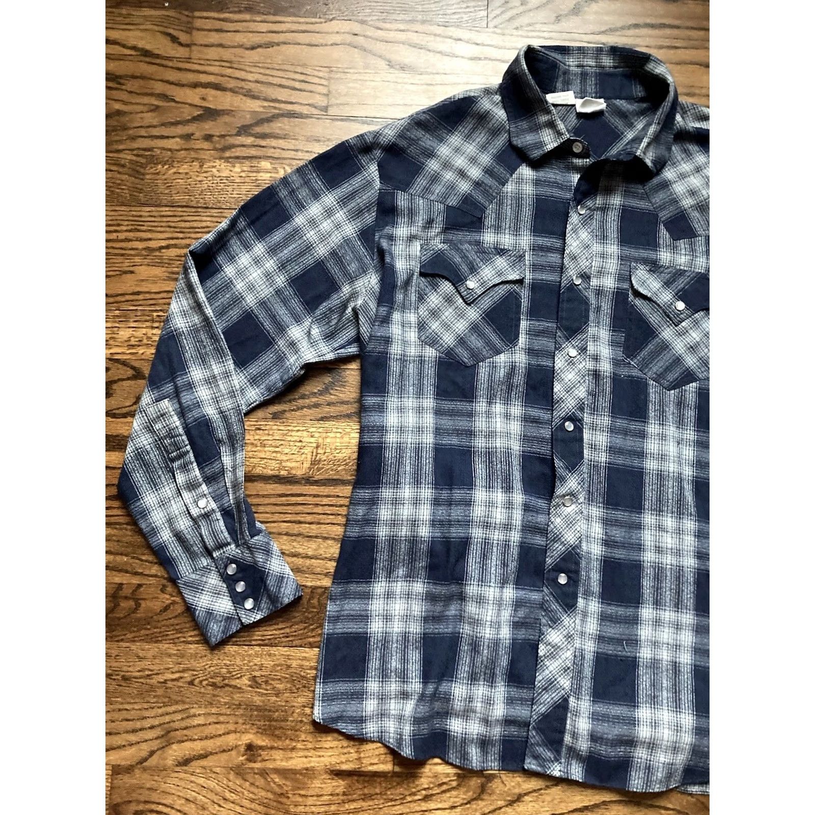 Vintage VINTAGE Kennington Shirt Mens XL Western Plaid Blue Cotton Polyester Button-Up Snaps Casual Cowboy Geometric Long Sleeve Size US XL / EU 56 / 4 - 2 Thumbnail