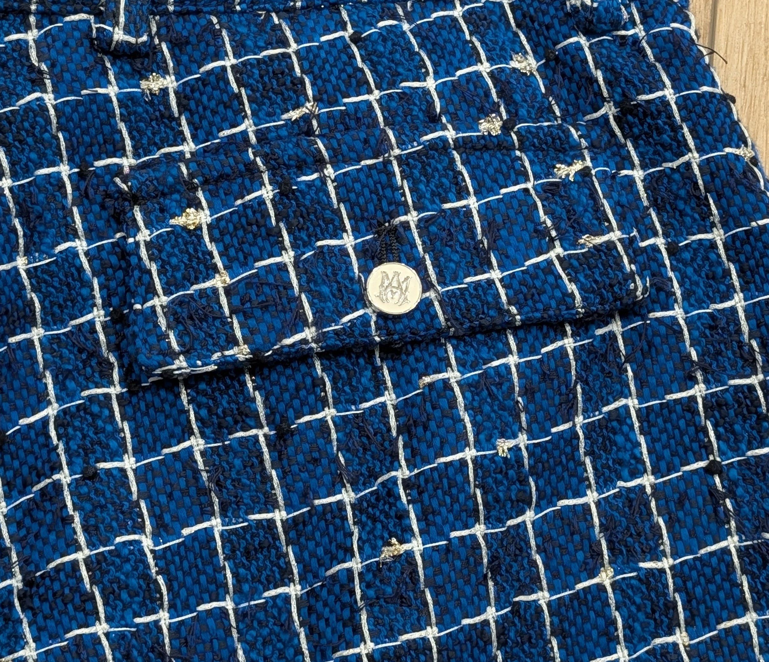 Amiri AMIRI Stripe Boucle Tweed Shorts Navy 52 US 36 Size US 36 / EU 52 - 4 Thumbnail