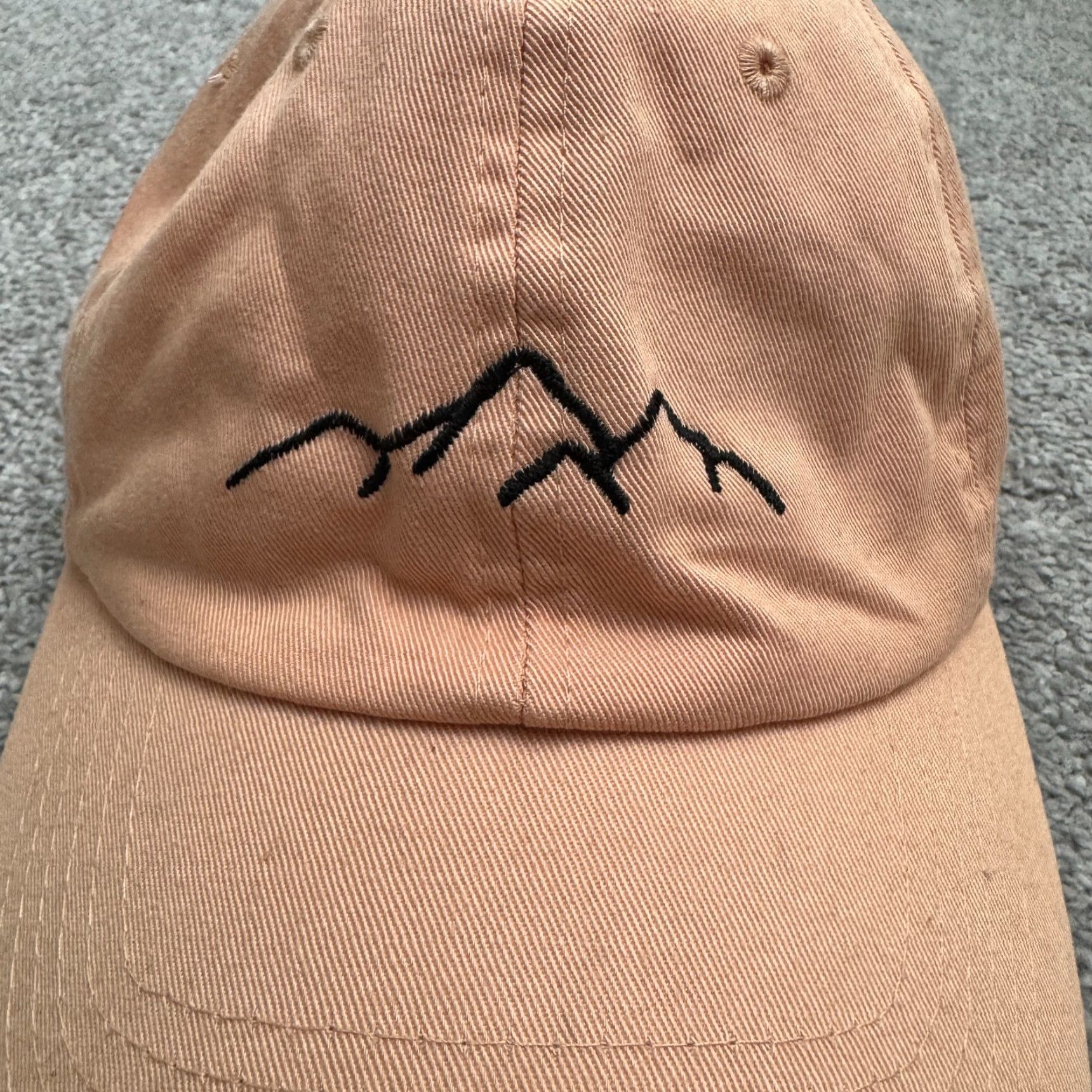 Vintage Elkod Mountain Range Embroidered Hat Orange One Size Adjustable Men Baseball Cap Outdoor Cotton Canvas Mens Size ONE SIZE - 2 Thumbnail