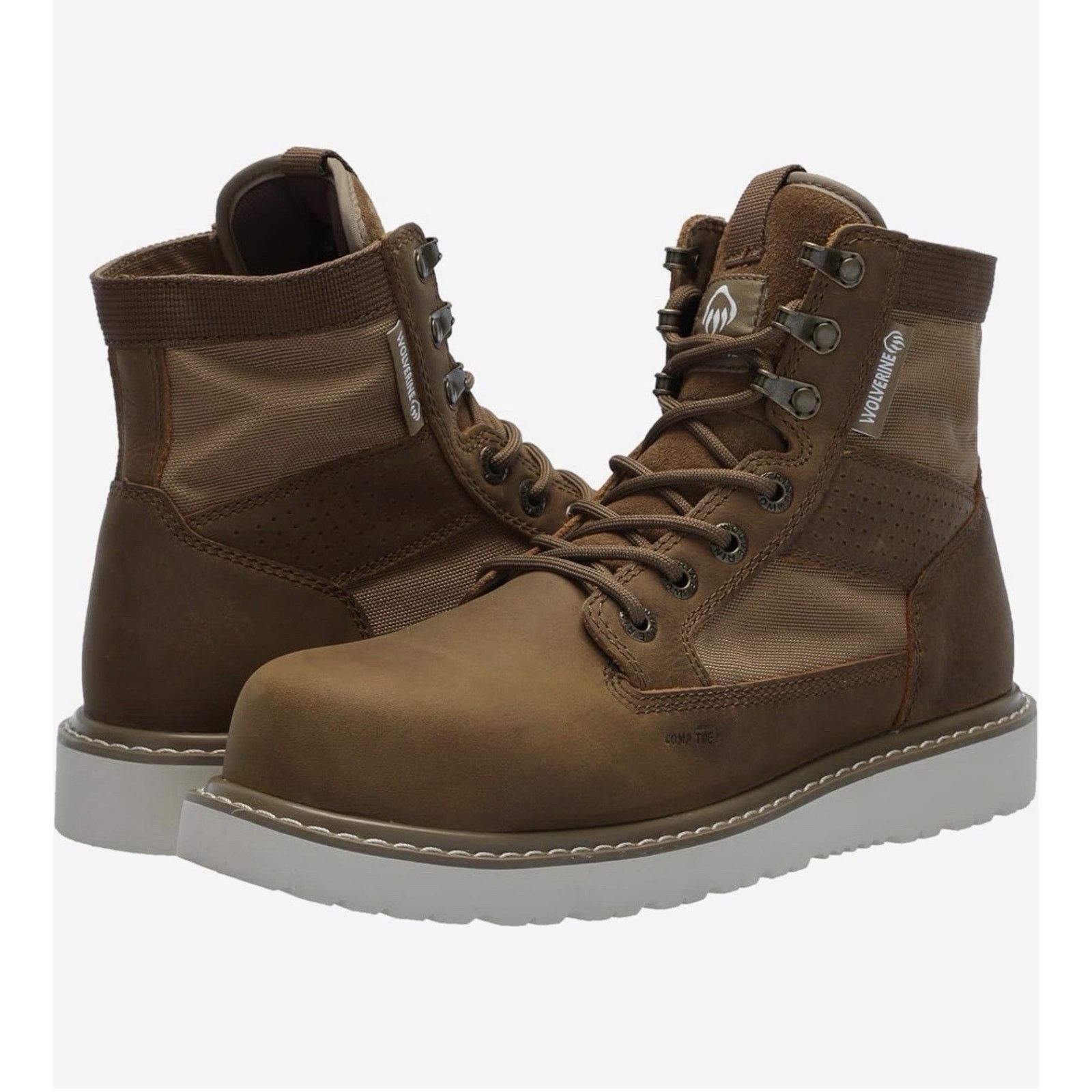 Wolverine Wolverine Mens Trade Wedge Leather/Canvas 6" Composite Toe Size US 11.5 / EU 44-45 - 2 Thumbnail