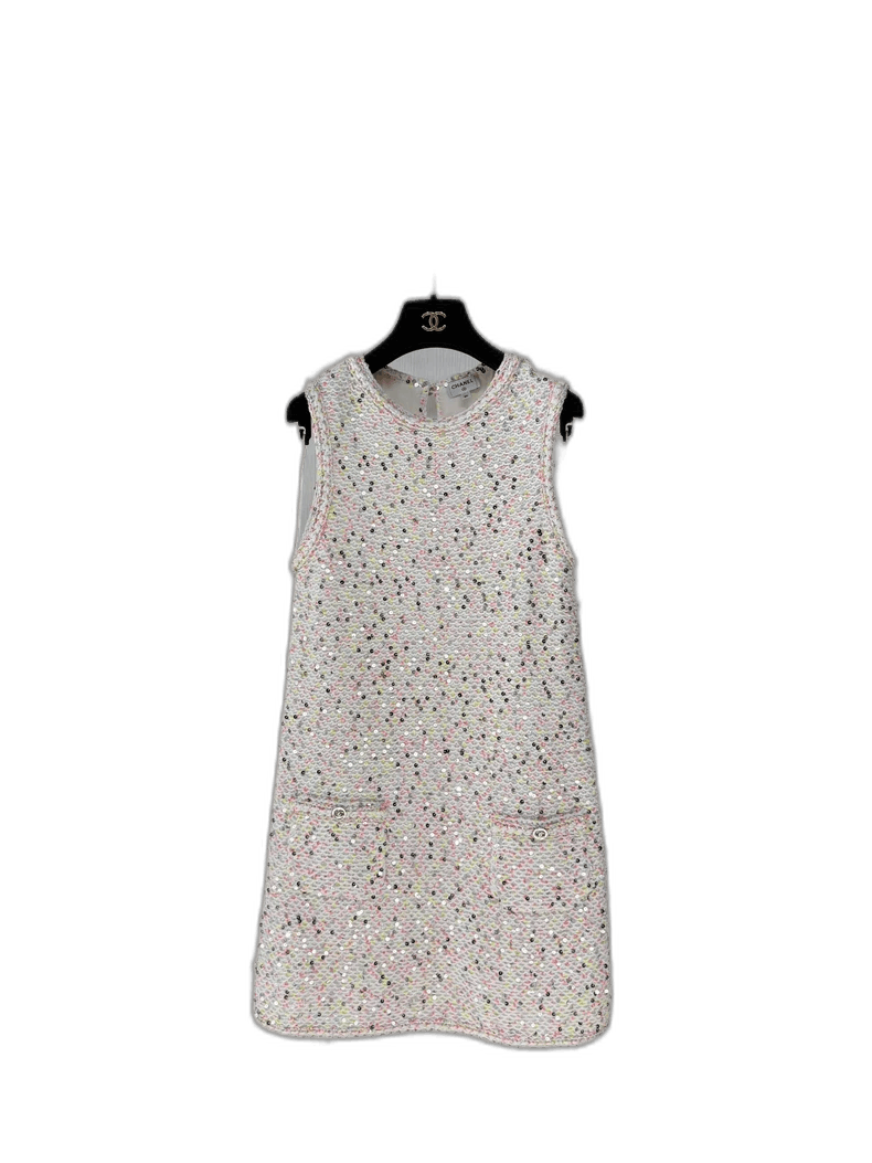 Chanel Chanel Colorful Sequin Knit Dress Size S / US 4 / IT 40 - 1 Thumbnail