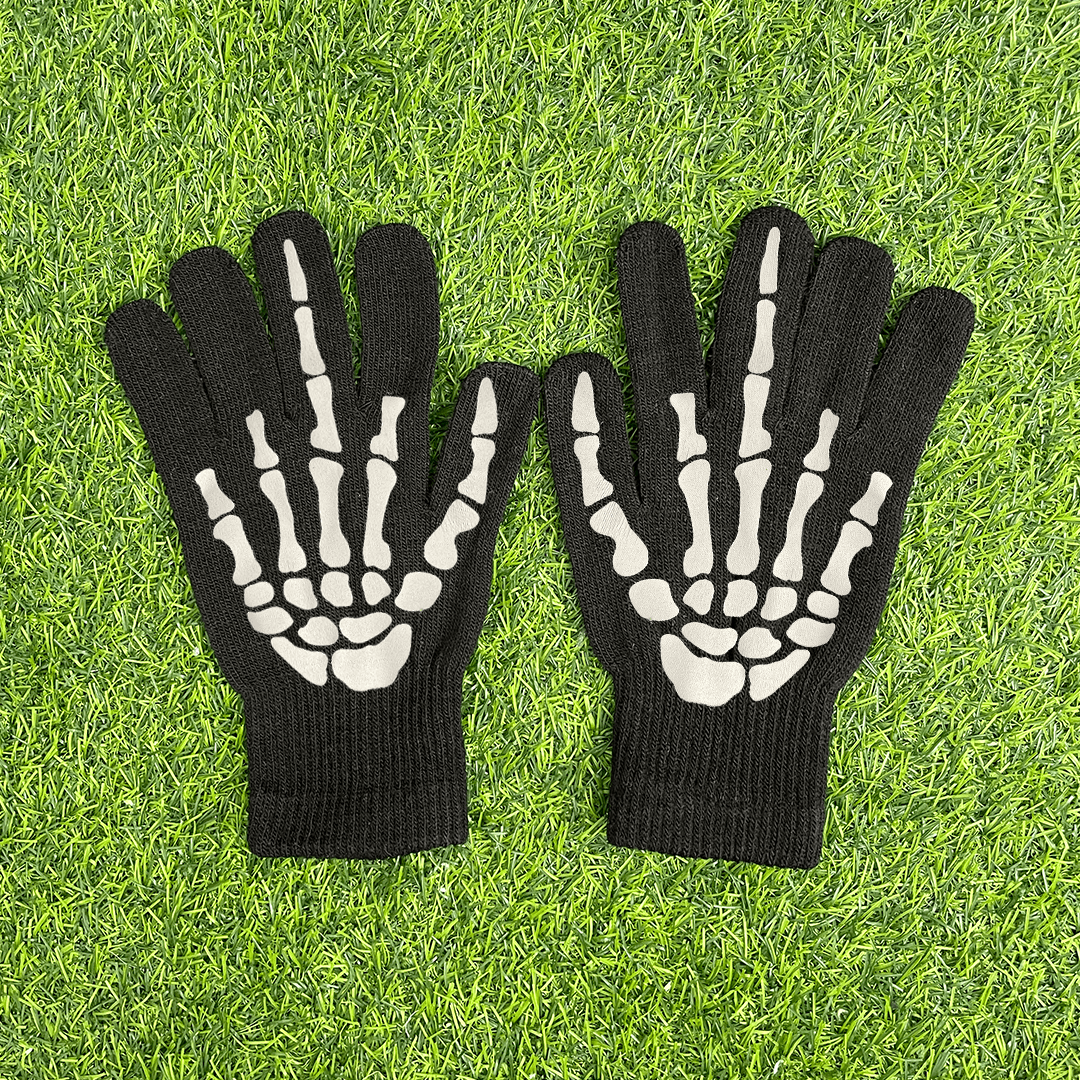 Vintage SKELETON "MIDDLE FINGER" GLOVES Size ONE SIZE - 1 Preview