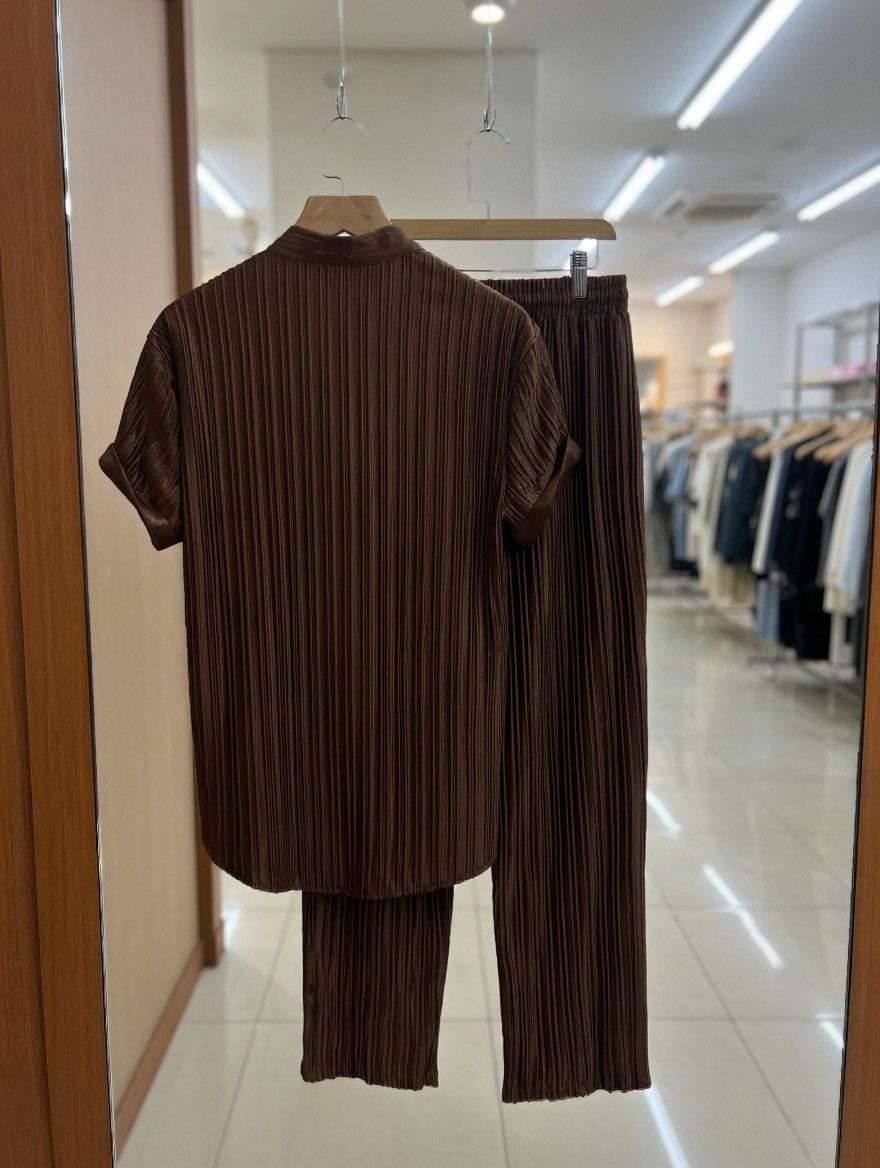 Other Completo Uomo Marrone Plissettato Camicia + Pantaloni - M Size US M / EU 48-50 / 2 - 2 Thumbnail