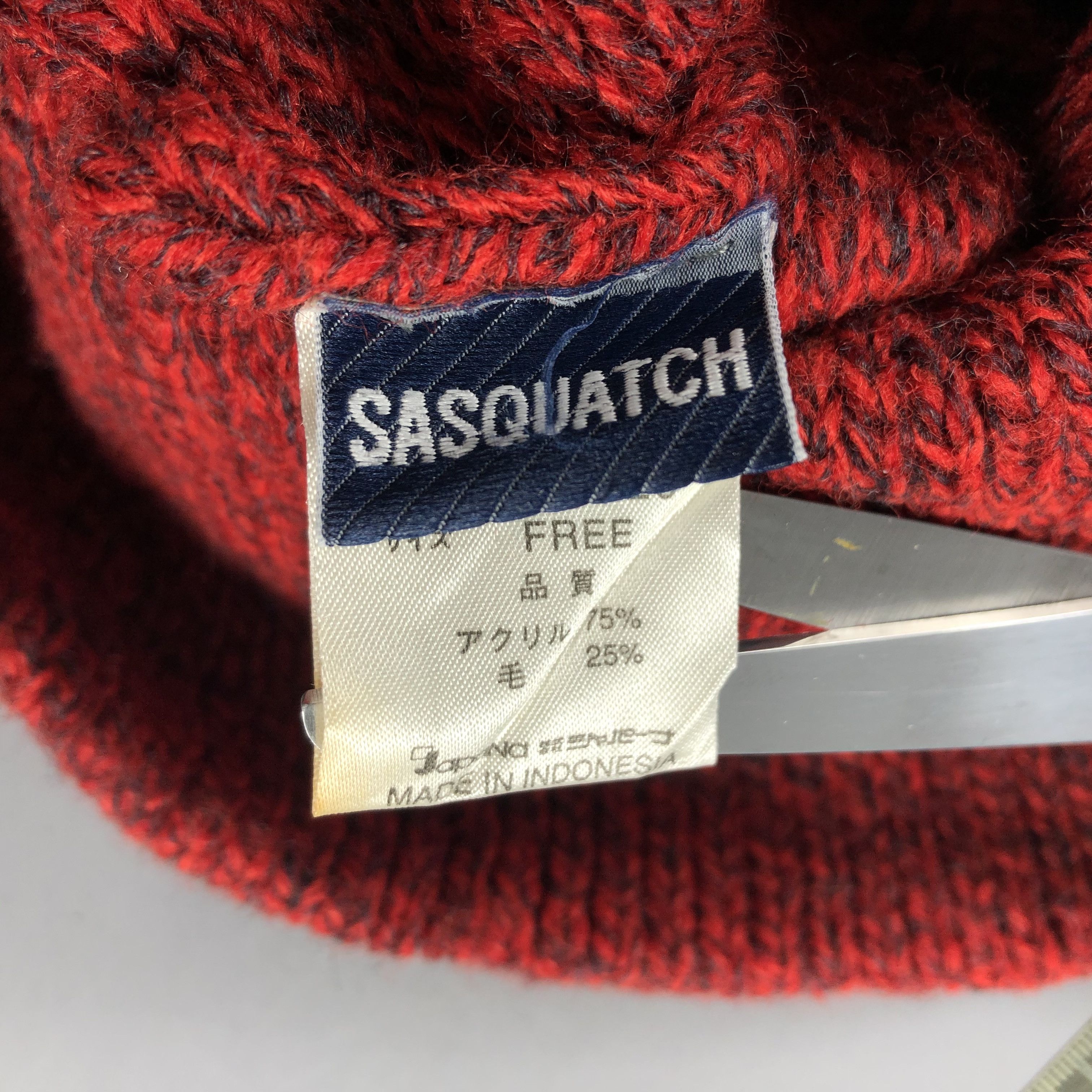Japanese Brand × Vintage Sasquatch Fair Isle Beanie Snow Hat Snow Cap -D218 Size ONE SIZE - 4 Thumbnail