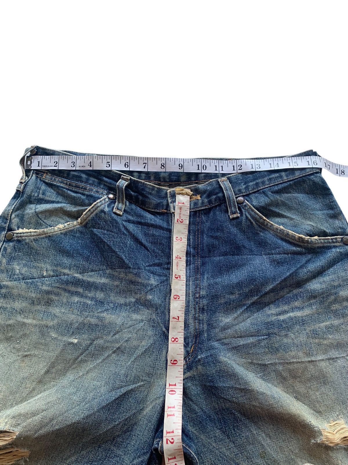 Wrangler VINTAGE WRANGLER SELVEDGE BAGGY RUSTY DISTRESSED DENIM Size US 33 - 16 Thumbnail