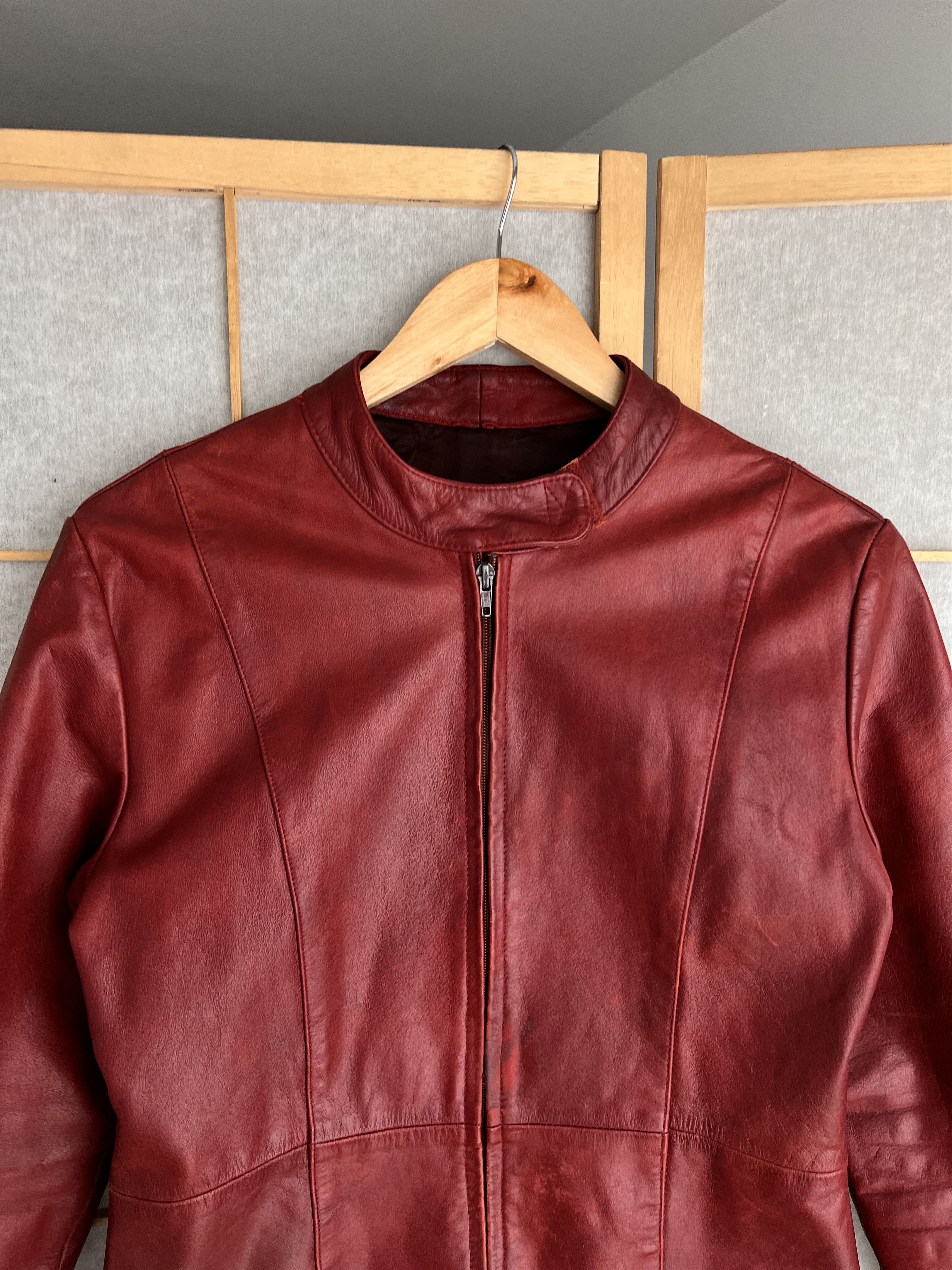 If Six Was Nine Rick Owens style vintage 00s red cropped leather jacket rare Size US S / EU 44-46 / 1 - 9 Thumbnail