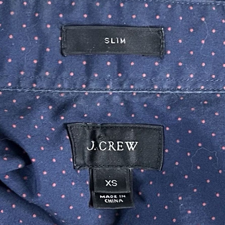 J.Crew J.CREW XS Slim Fit Button Down Shirt Blue Red Polka Dot 100% Cotton Casual Shirt Mens XS Blue Polka Dot Size US XS / EU 42 / 0 - 3 Thumbnail