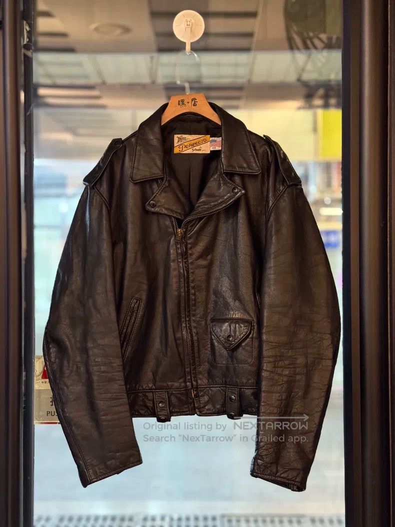 Schott Schott Cowhide embroidered leather jacket Size US XL / EU 56 / 4 - 2 Thumbnail