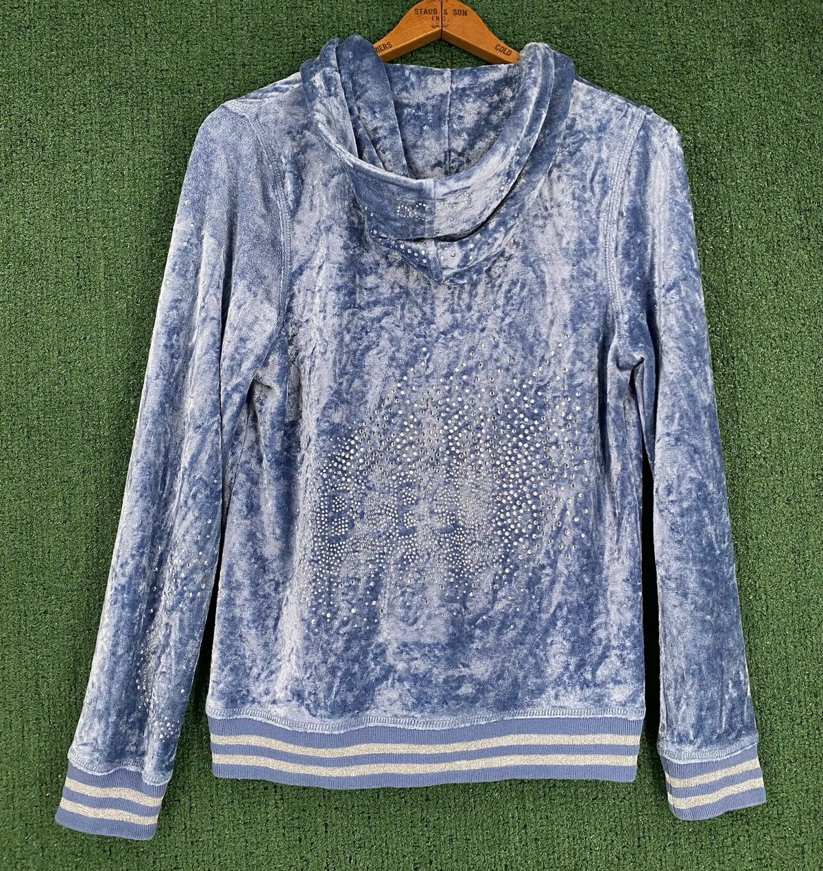 Bcbgmaxazria Y2K BCBG Maxazria Shimmer Crystals Velour Track Jacket Med Size M / US 6-8 / IT 42-44 - 6 Thumbnail